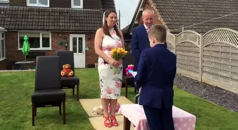 Children surprise their parents with a garden wedding after their big day was cancelled due to COVID-19