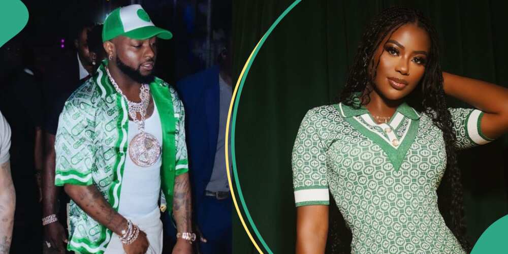Davido and Sophia Momodu spotted wearing matching outfits.