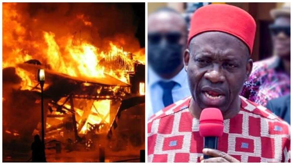 Anambra state, fire outbreak, Timber Market, Onitsha, Charles Soludo