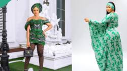 Regina Daniels, Ini Edo, 4 other female celebs look gorgeous in green outfits and accessories