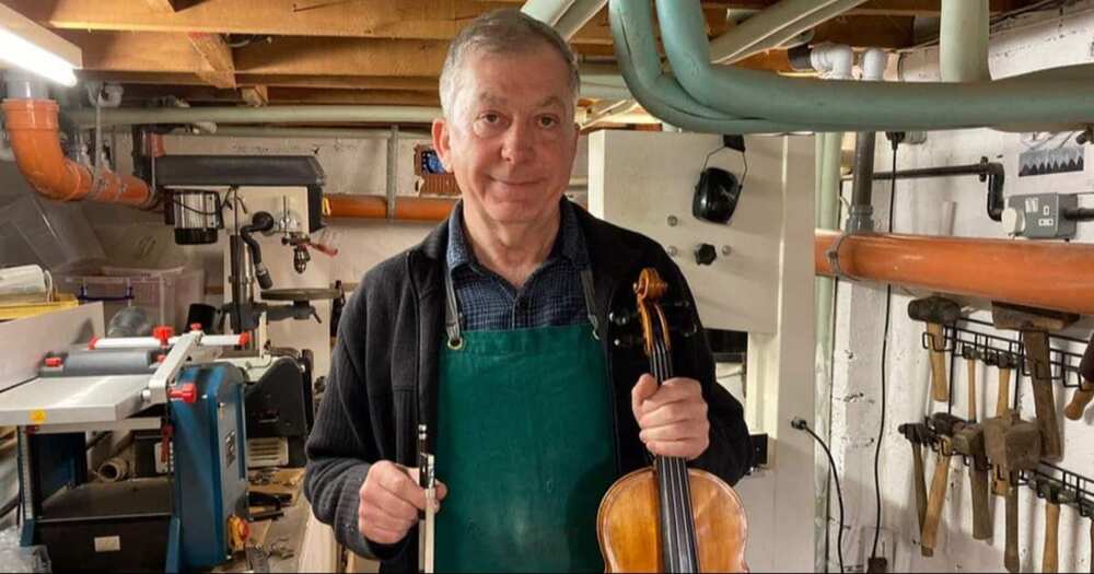 Man makes beautiful violin using pears and berries