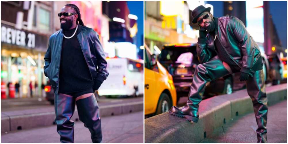 Timaya causes stair with new outfit, Timaya makes fashion statement