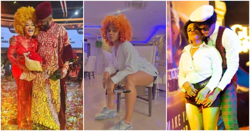 Photos of BBNaija stars Phyna, Groovy and Ebuka Photos of BBNaija stars Phyna, Groovy and Ebuka