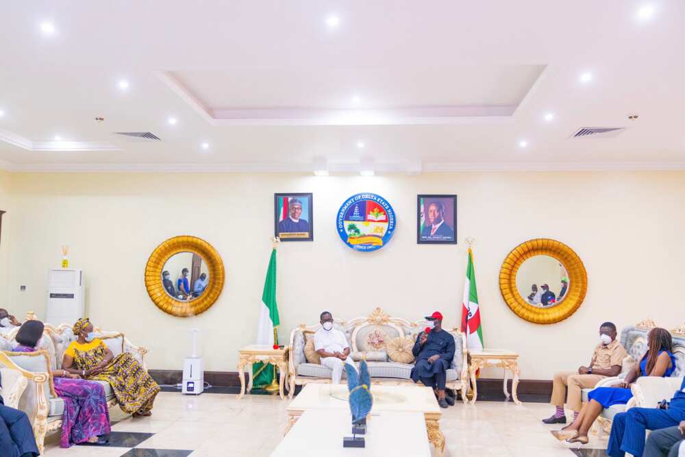 Edo election: Obaseki, Shaibu in Asaba for 'thank you' visit to Gov Okowa Edo election: Obaseki, Shaibu in Asaba for 'thank you' visit to Gov Okowa
