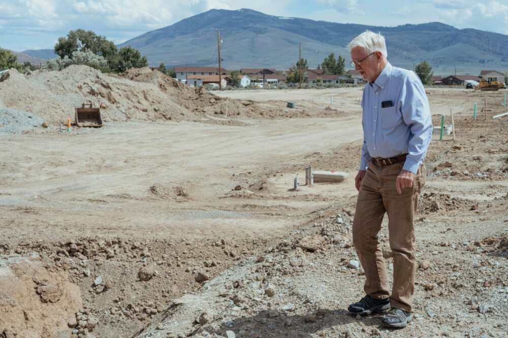 Housing developer Robert Lissner inspects a site where he is building 42 new housing units in Cold Springs, Nevada