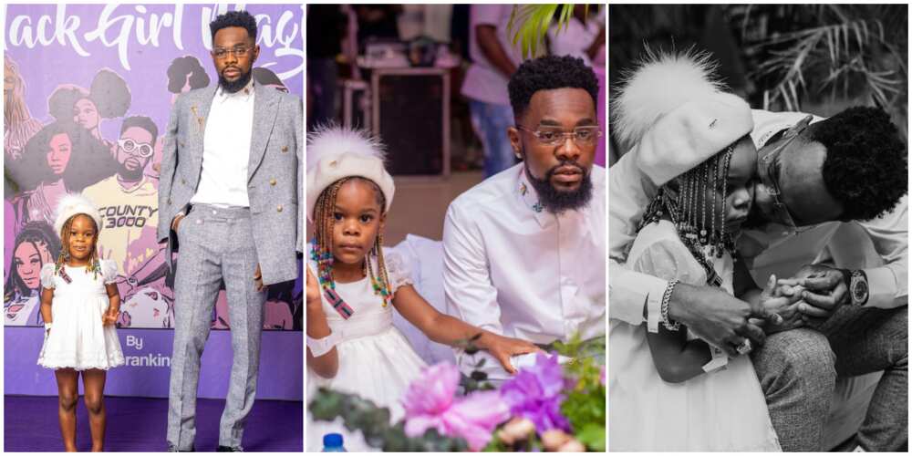 Patoranking's poses with daughter.