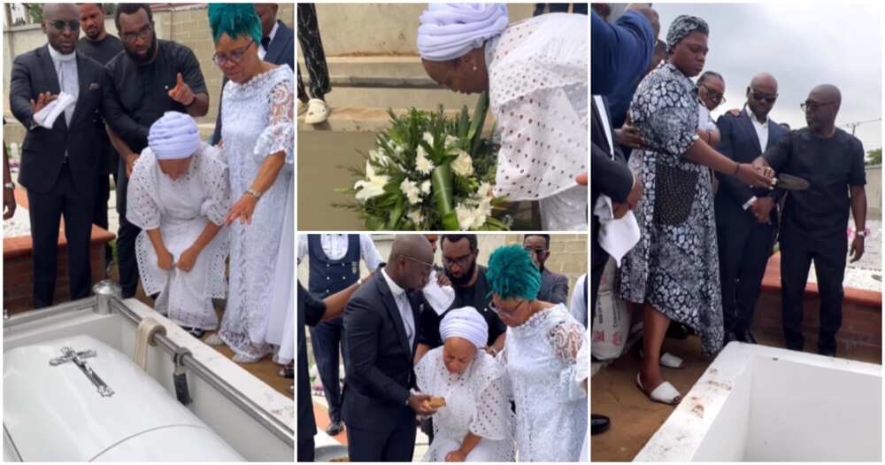 Photos of Sammie Okposo's wife, daughter and family at his final burial