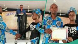 "E be like d girl dey vex o": Couple rock native wears for their church wedding, Nigerians react