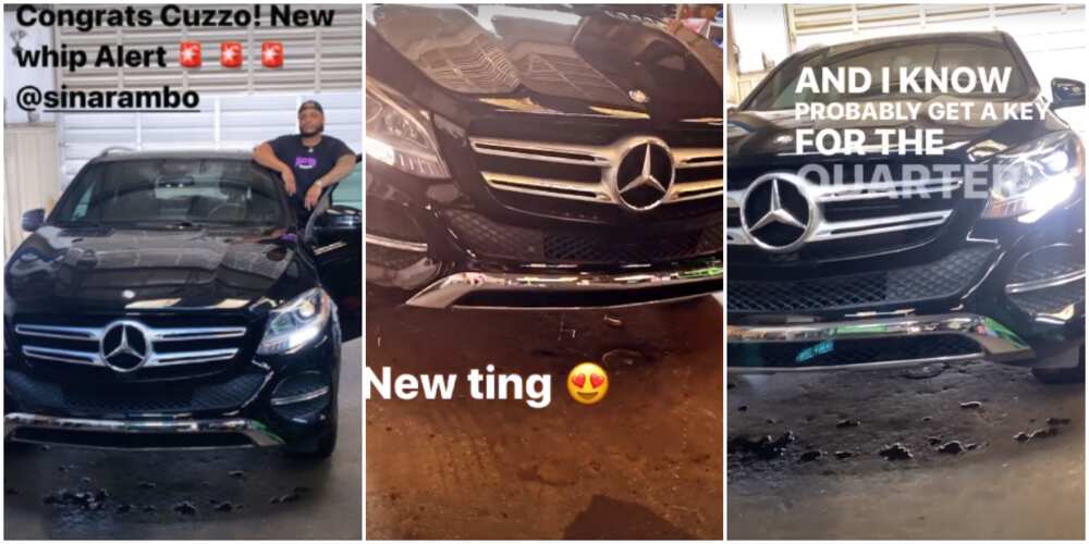 Davido’s cousin Sina Rambo, Mercedes Benz