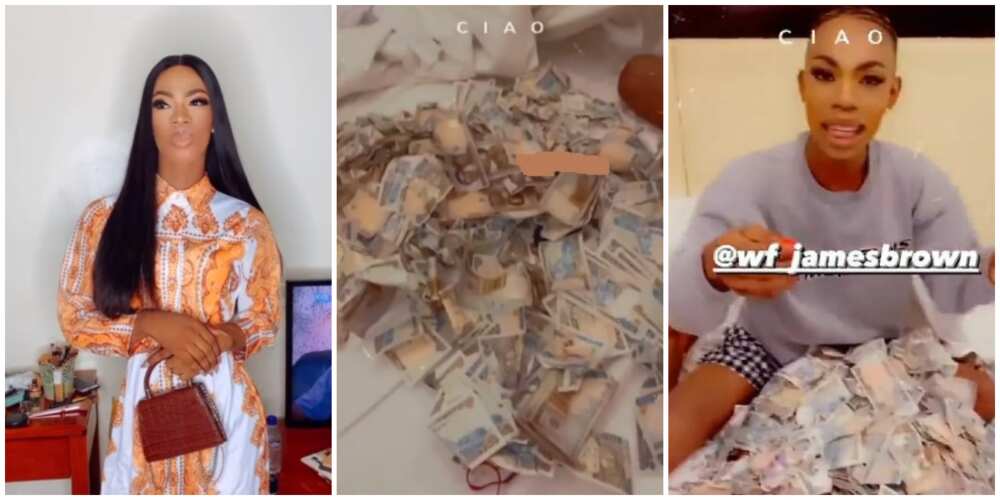 Nigerians React as James Brown Flaunts N200, N1000 Notes Gotten from He Made in a Night Club