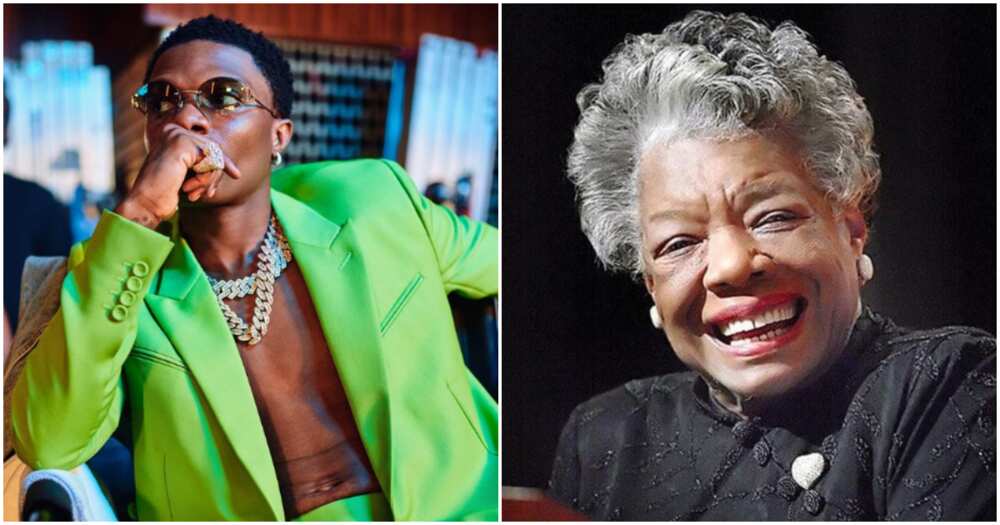 Singer Wizkid and late Maya Angelou
