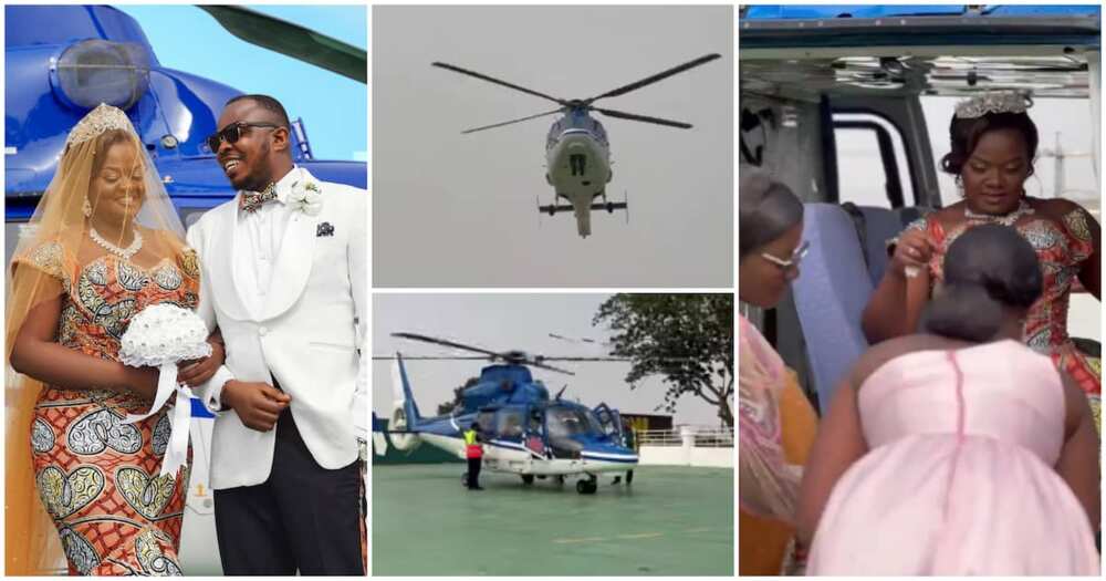 Samantha's helicopter wedding