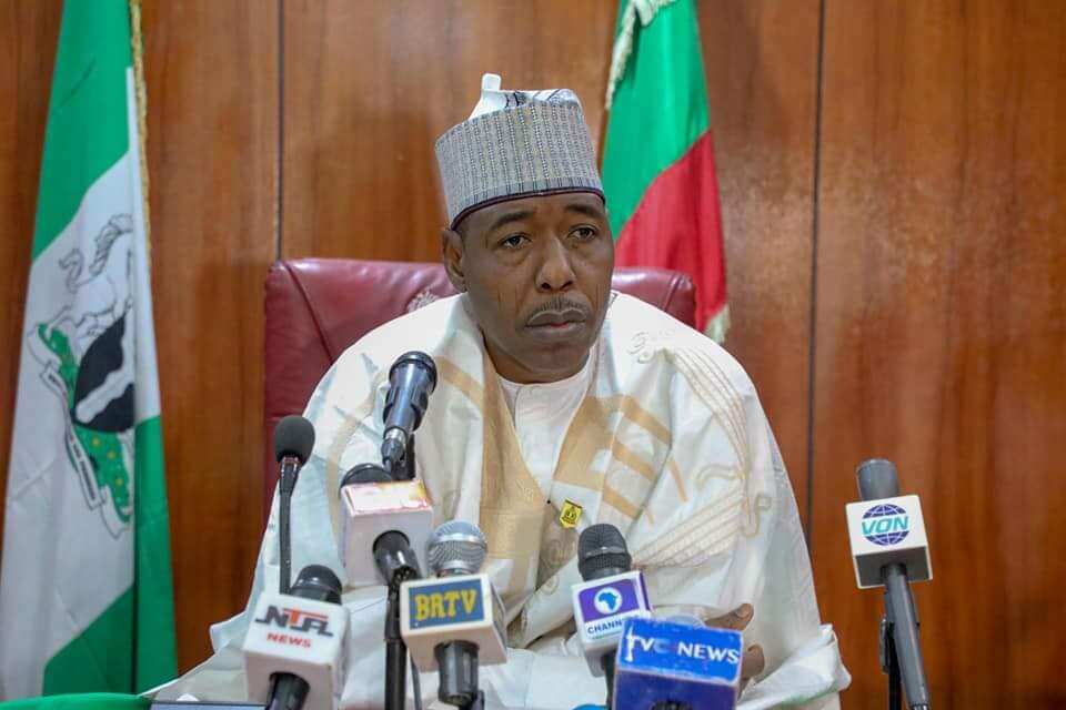 Governor Zulum in a press conference