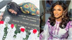 Actress Iyabo Ojo emotional in video as she visits mum’s grave with family to mark her posthumous birthday