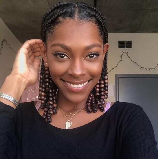 Braids with beads for short hair Legit.ng