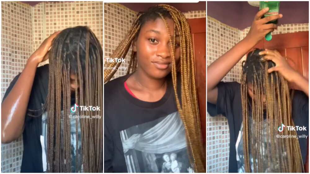 Making braids in Nigeria/Lady intends to carry hair for a year.