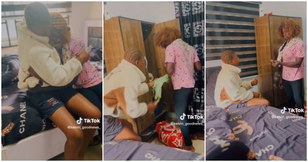Nigerian man wears bae's clothes, funny couple's video