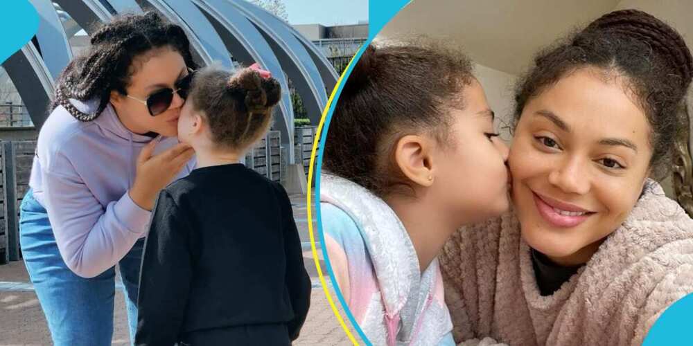 Nadia Buari's daughter kisses her
