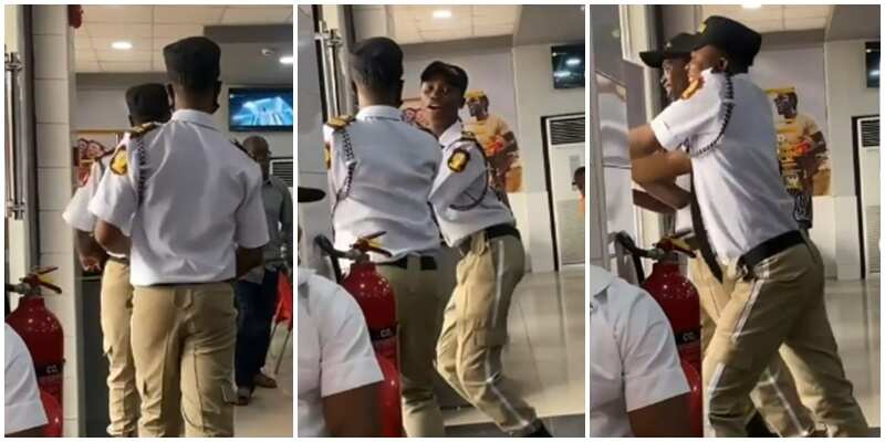Two security guards and dance and twerk in Nigeria