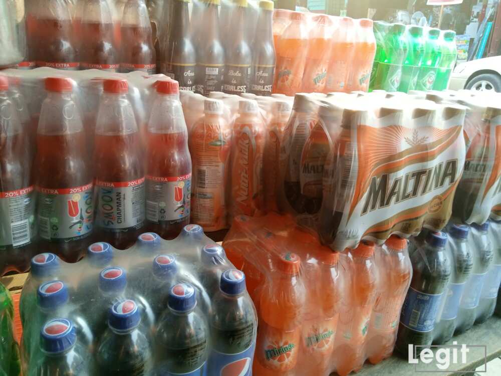 Soft drinks have increased by over ten percent, traders at the market told Legit.ng. Photo credit: Esther Odili