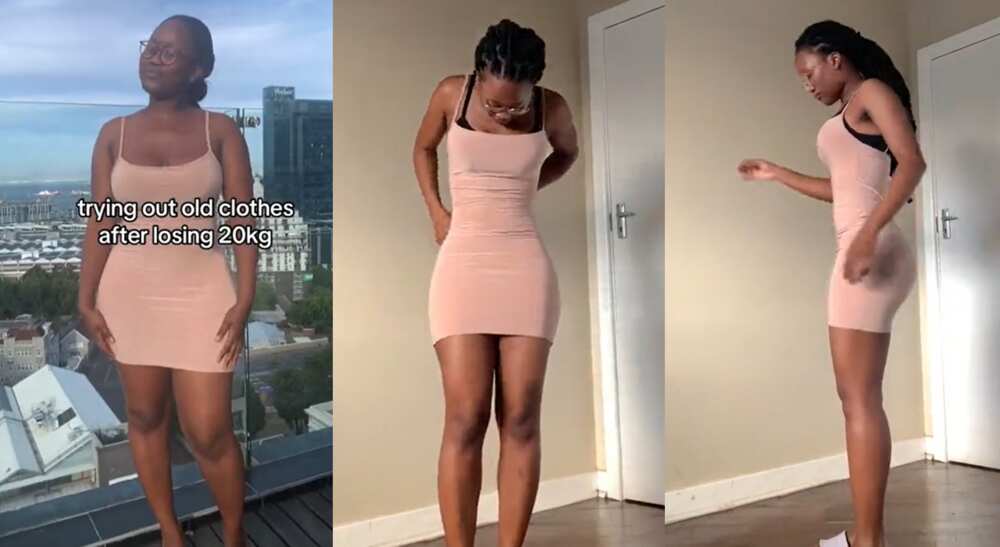 Photos of Sbusisiwe, a lady who lost 20kg weight.