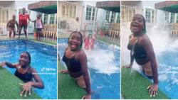 “I no play when I small”: Funny video as Mercy Johnson and kids replicate Little Mermaid movie in family pool