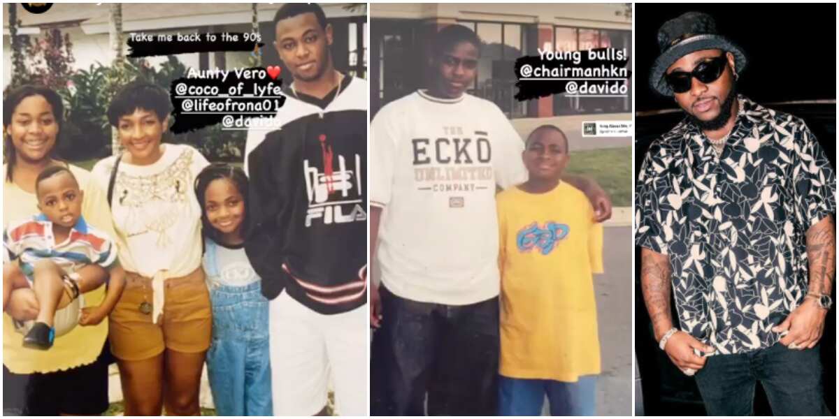 See how them bundle Davido: Fans’ hilarious reactions to singer’s throwback photos with mother and siblings