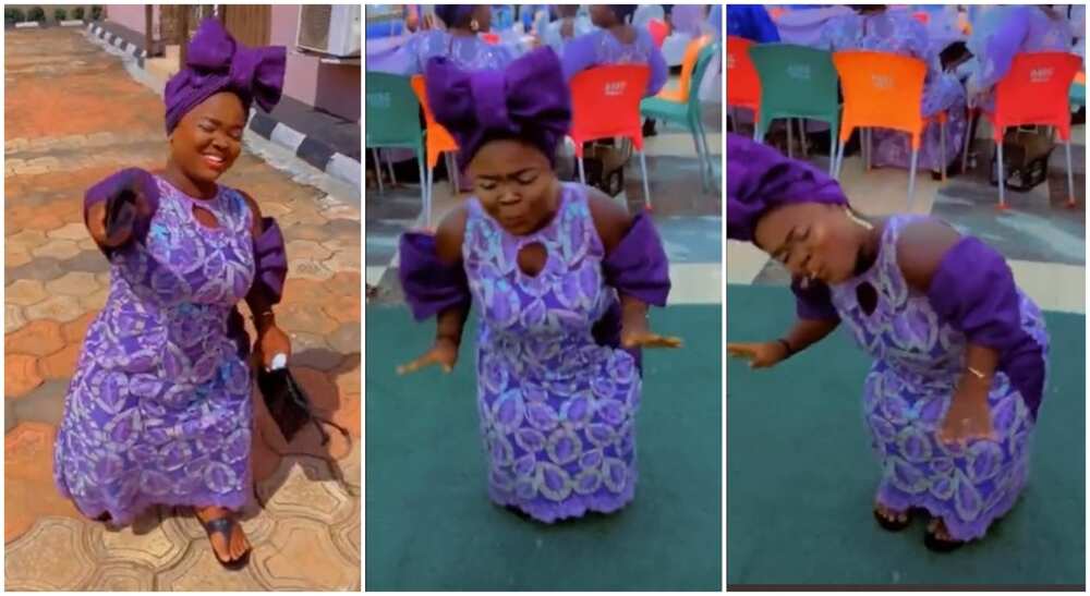 Photos of a Nigerian lady called Portable dancing in public.