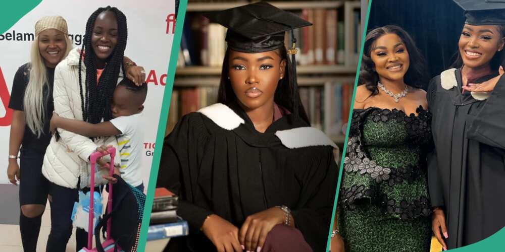 Mercy Aigbe with daughter Michelle at her graduation