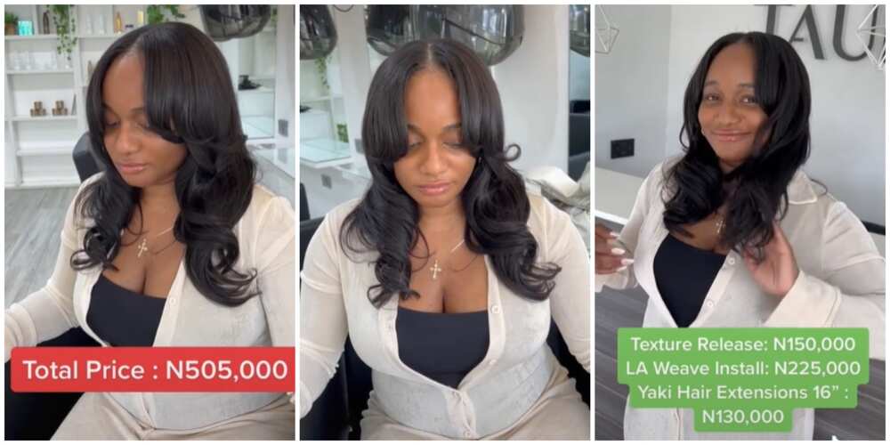 Photos of the hair a client made for N505,000.