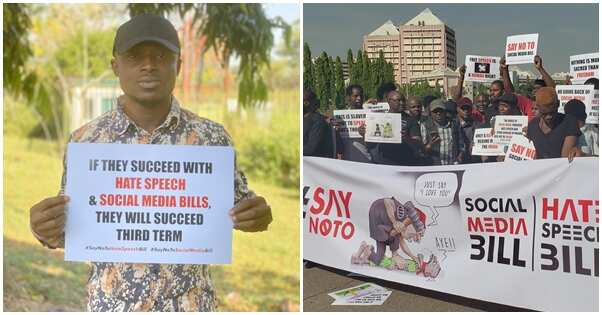 Just in: Protests at NASS over social media bill