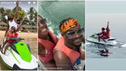 “Did you do this with your ex-wife?” Video as Paul PSquare and new bae Ivy Ifeoma go jet-skiing in Senegal