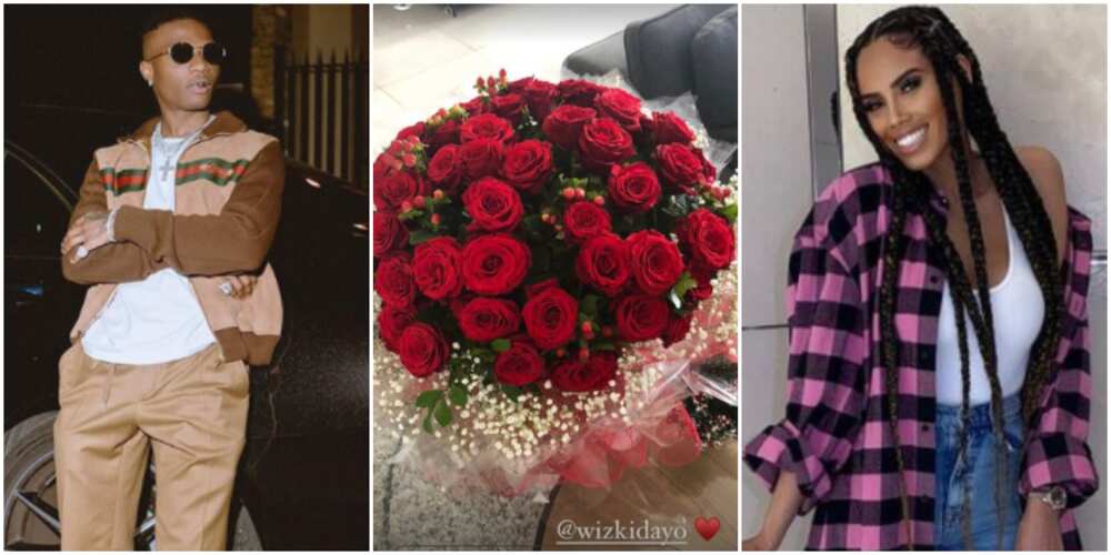Wizkid's 3rd baby mama Jada receives roses from singer for Valentine's day