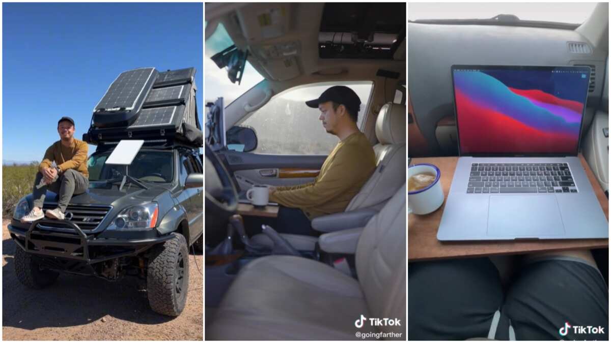 How young man is using Elon Musk's Starlink internet device to work from his vehicle & get strong coverage