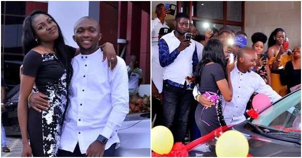 Nigerian lady in tears after boyfriend proposed to her with a car