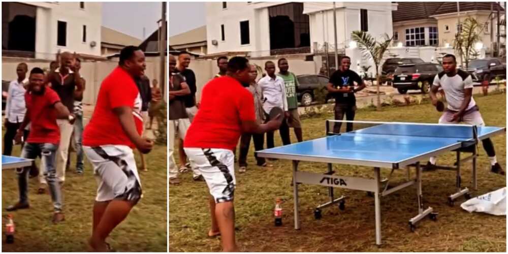 Cubana Chiefpriest brags as he thrashes Emmanuel Emenike in table tennis game