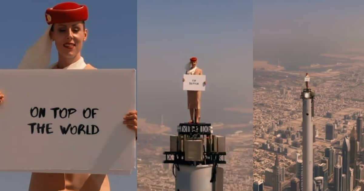 Viral Video Shows Pretty Air Hostess Standing at the Top of the Tallest  Building in the World for Advert ▷ Nigeria news | Legit.ng
