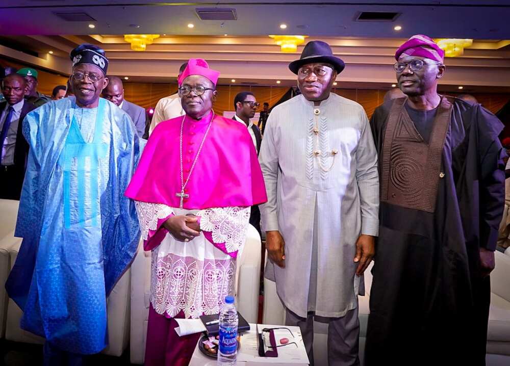 The APC Presidential Candidate, Asiwaju Bola Ahmed Tinubu, Senator Kashim Shettima, Ex-President goodluck Jonathan, Governor Jide Sanwo-Olu, Bishop Matthew Hassan Kukah, ASUU strike