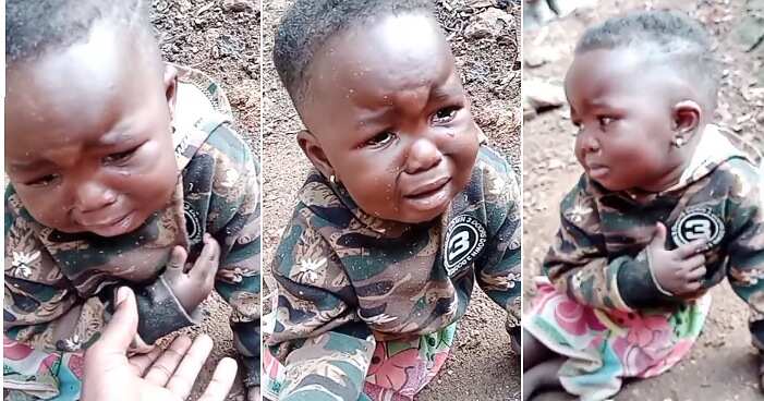 Little girl, orphanage home, tears