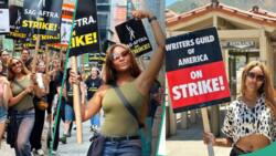 Hollywood actors' strike: Netizens query Osas Ighodaro over videos & pics of her joining protest in the US