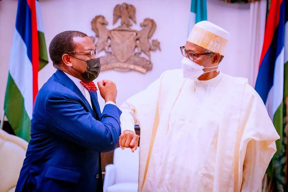 AFDB president Adesina meets Buhari AFDB president Adesina meets Buhari