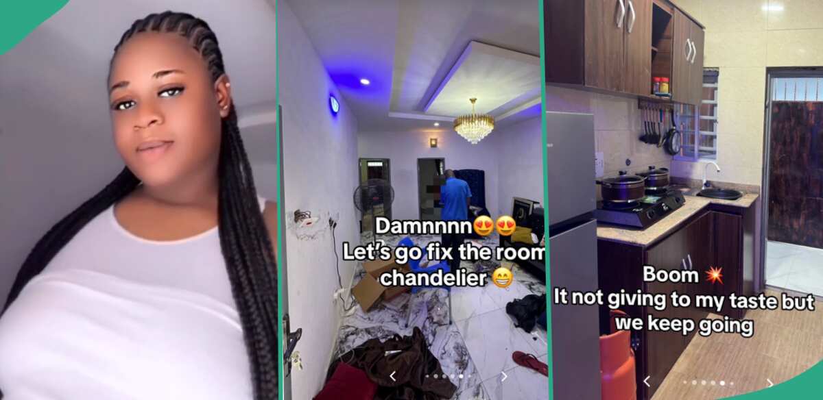 Lady transforms her new apartment with luxury household items, adds big bed and frame