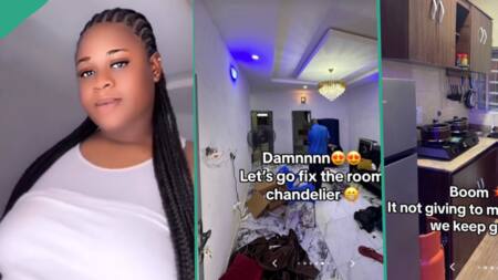 "The bedsheet come be like crop top": Reactions as lady redecorates her new apartment, shows it off