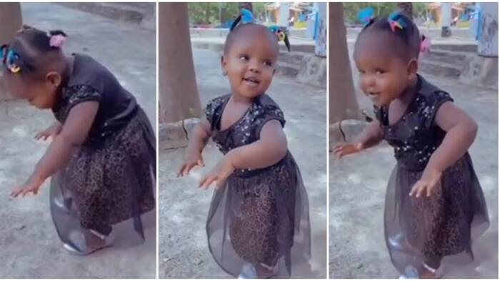 Another winner: Pretty little girl in black gown nails Buga dance challenge in video, fans crown her champion
