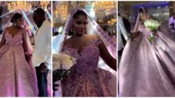 Lady dazzles in pink wedding gown for her special day, fashion lovers share thoughts