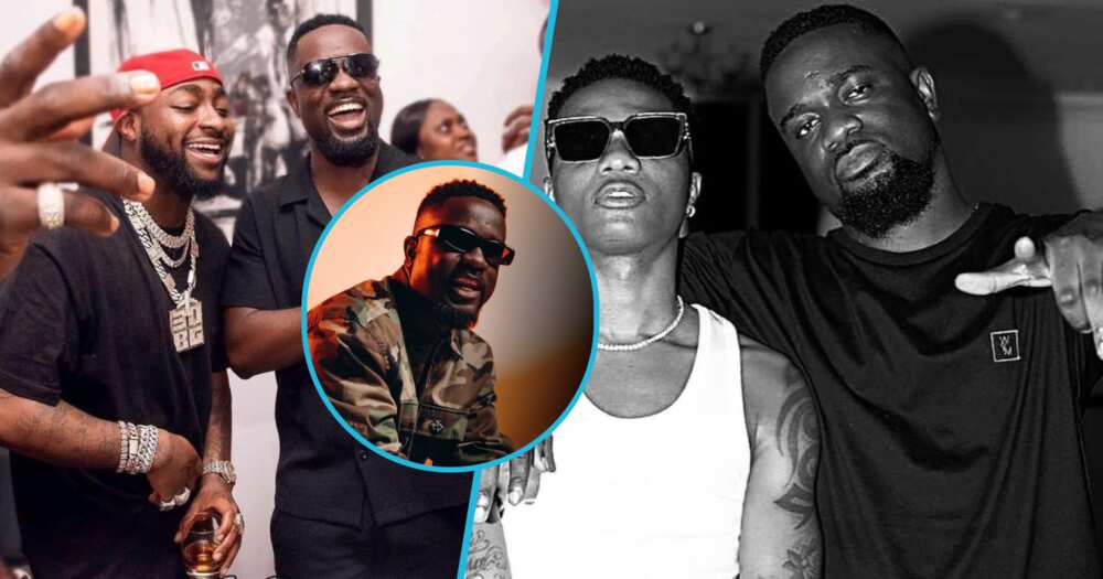 Sarkodie and Davido and Sarkodie and Wizkid in photos