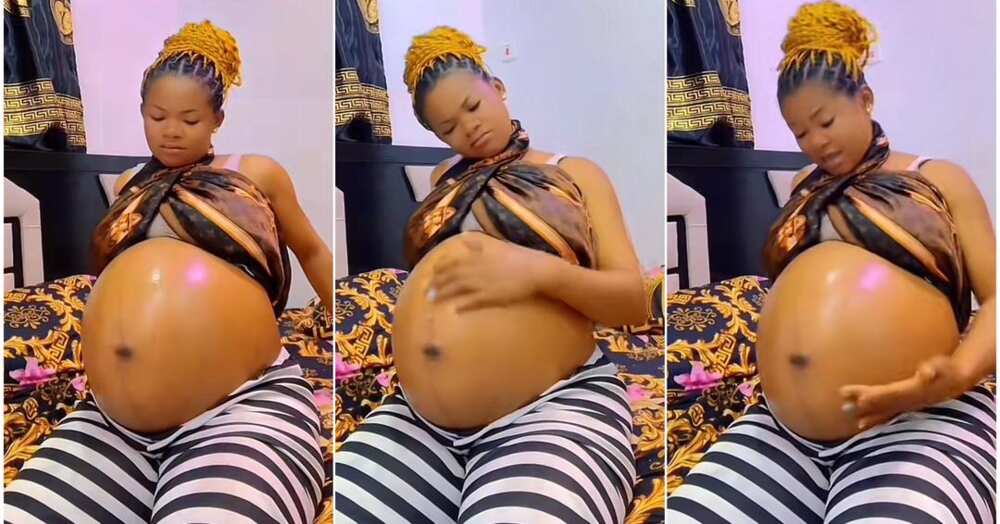 Pregnant woman eagerly awaits baby's arrival, says 9 months is too long