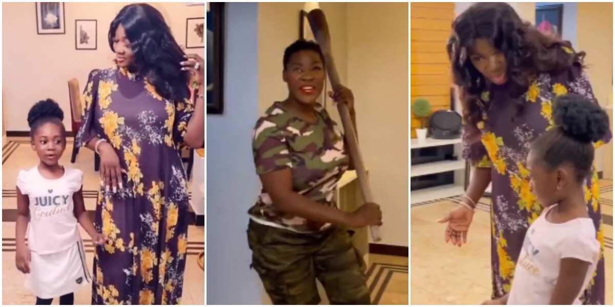 Actress Mercy Johnson's 2nd daughter Angel shocks fans with acting skills in hilarious video with her mum