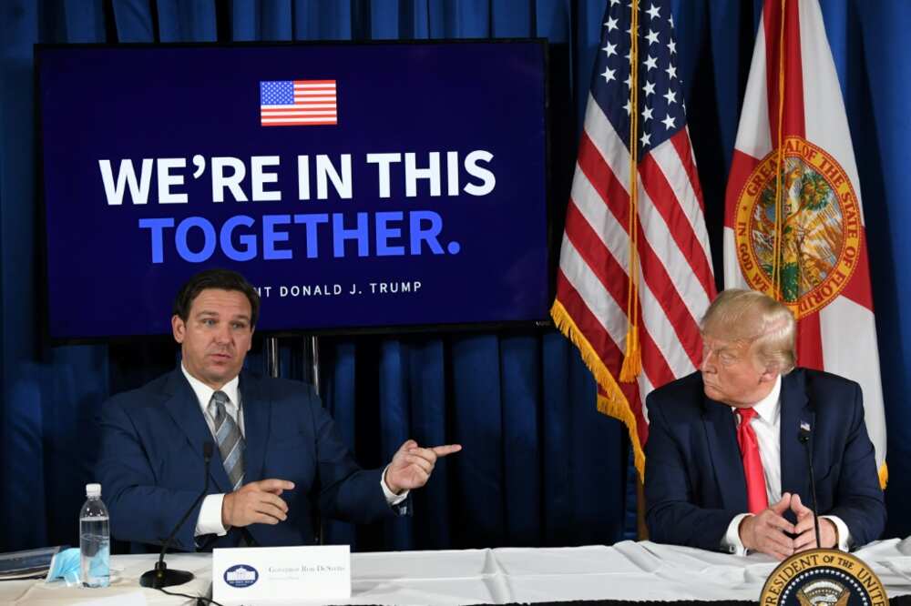 Former president Donald Trump and Florida Govenor Ron DeSantis -- both seen here in July 2020 -- are both expected to vie for the Republican Party's 2024 presidential nomination