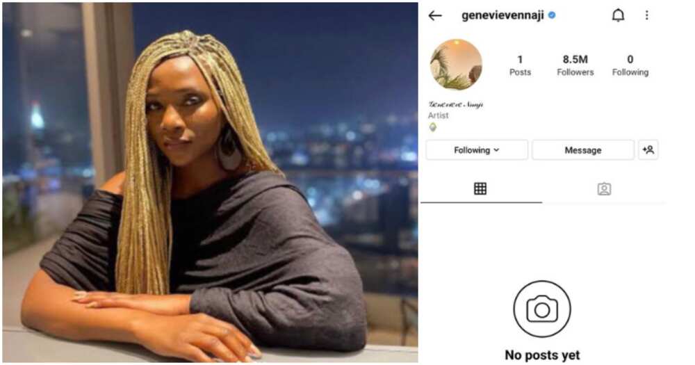 Actress Genevieve deletes all her photos on social media.